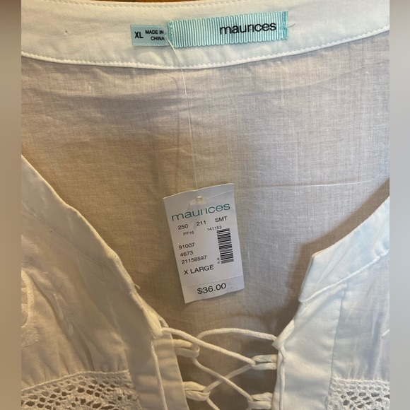 Maurices sleeveless top with embroidery and lace - Picture 5 of 7